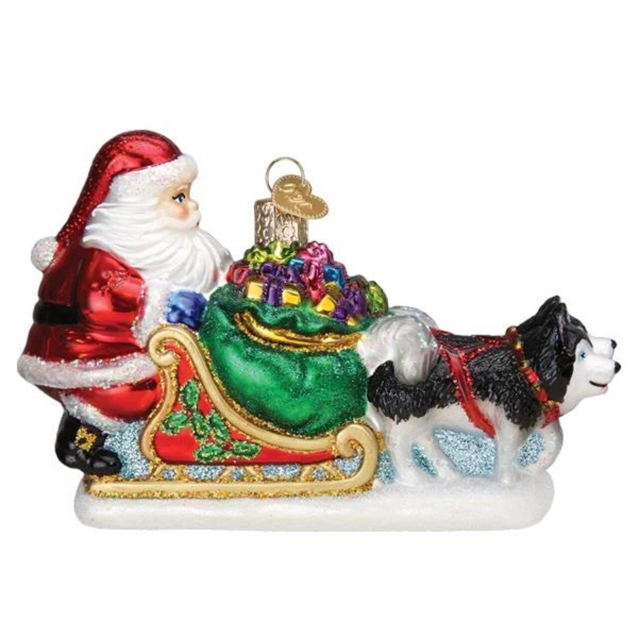 Old World Christmas: Santa's Dog Sled Hanging Ornament